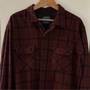 Pendleton Board Shirt, size Large. Very soft, excellent red color.